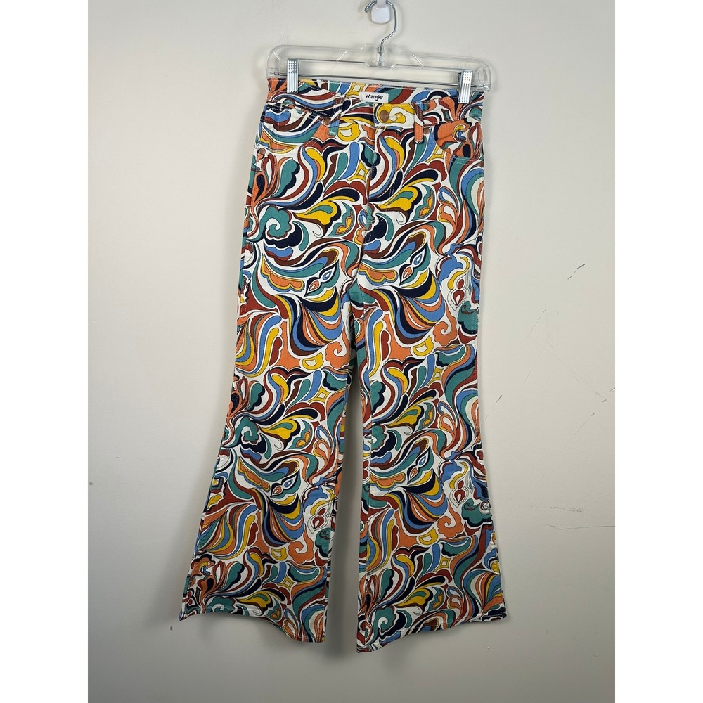Wrangler Flare Jeans Women 25x30 Multicolor Excellent Psychedelic Swirl